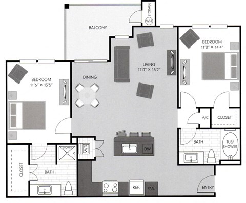 B1 Floor Plan at The Santal, Texas